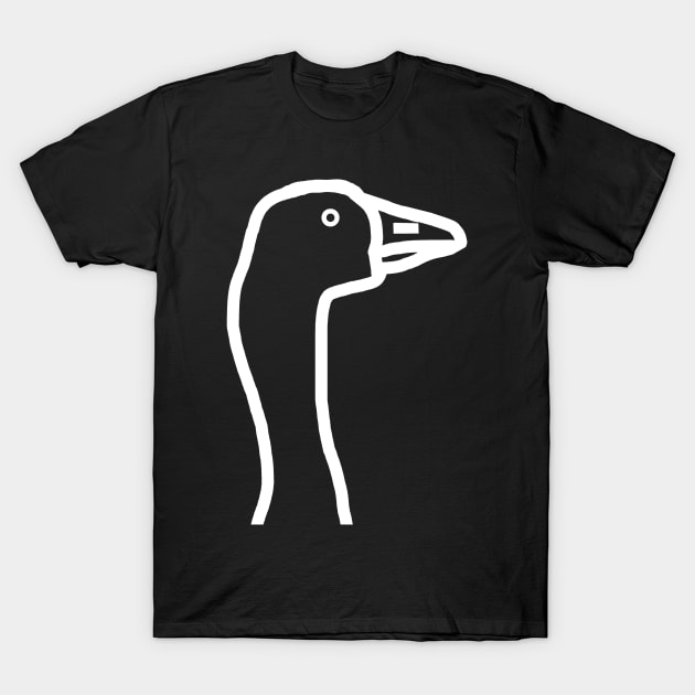 White Line Goose Minimal Portrait T-Shirt by ellenhenryart